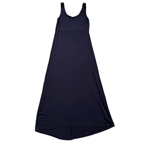 Vince Sleeveless Tank Dress Scoop Neck Navy Midi Jersey Knit Viscose Size Small - Picture 2 of 9